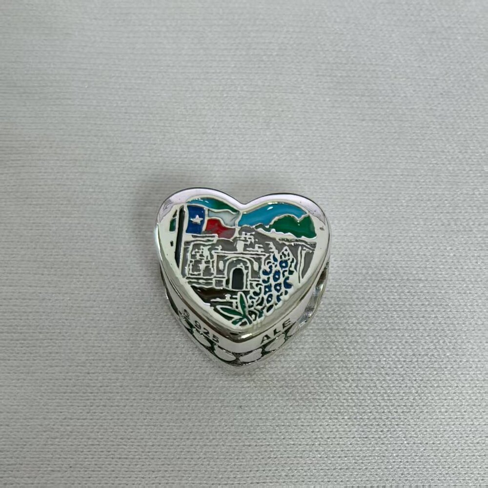 Pandora Texas Blue Bonnet Flag Exclusive Charm Pendant, S925 Silver Jewelry
